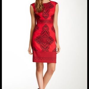 Maggie London London Times Print Sheath dress